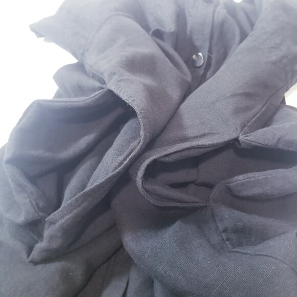 Something Navy Women size Medium Black Layered Midi Sundress Button Front - Picture 10 of 12